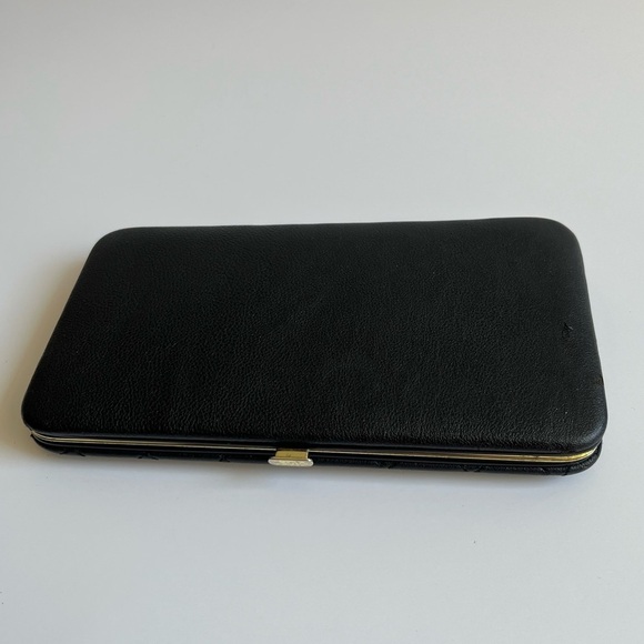 GUESS- Black and Gold Medium Wallet with Quilted Design - Picture 2 of 5